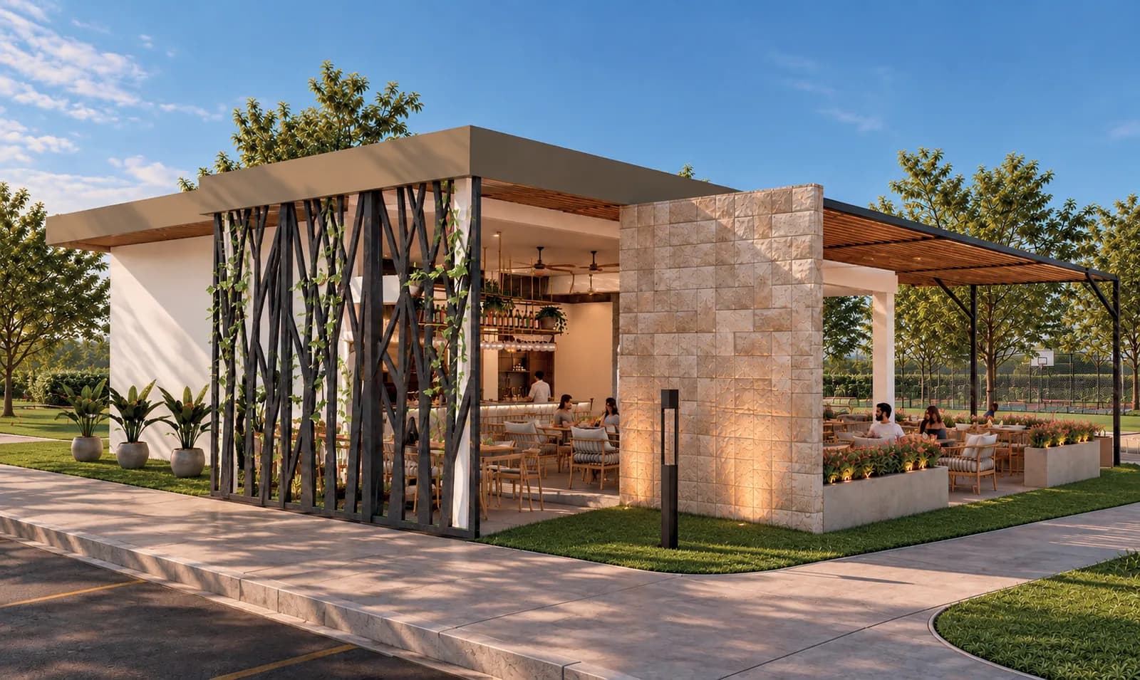 Restaurante y bar al aire libre del condominio