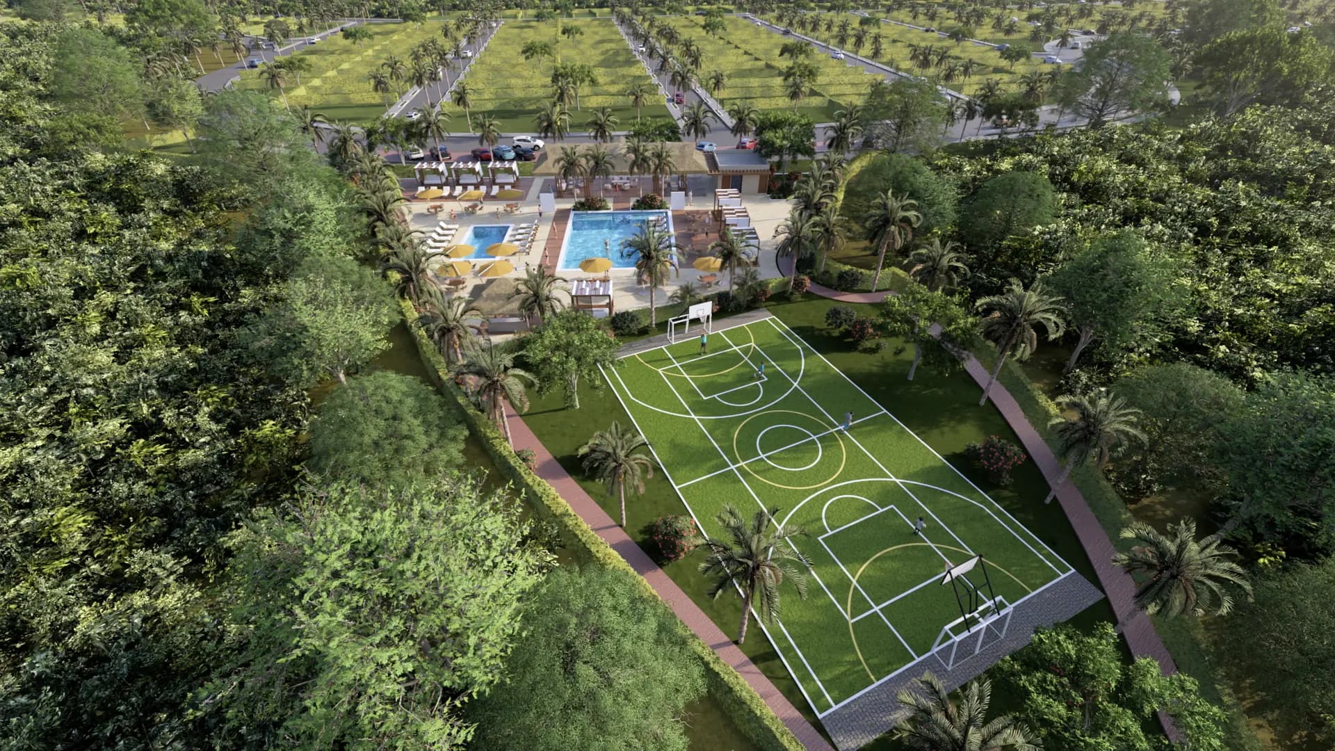 Cancha múltiple y zona social de Prado Norte