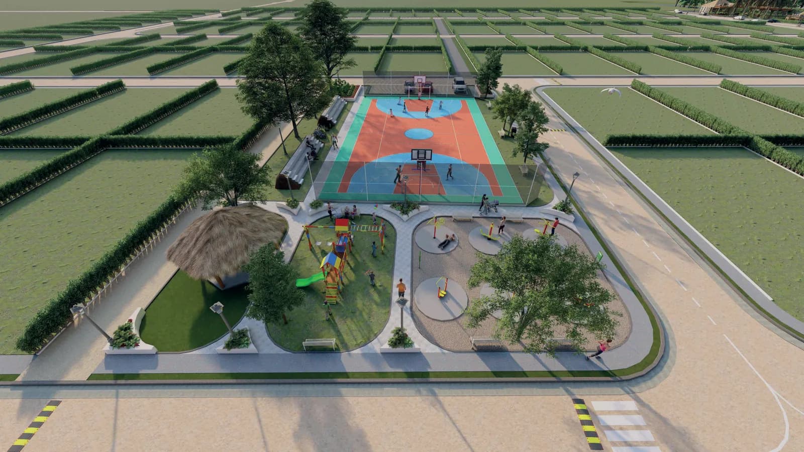 Zona deportiva y parque infantil