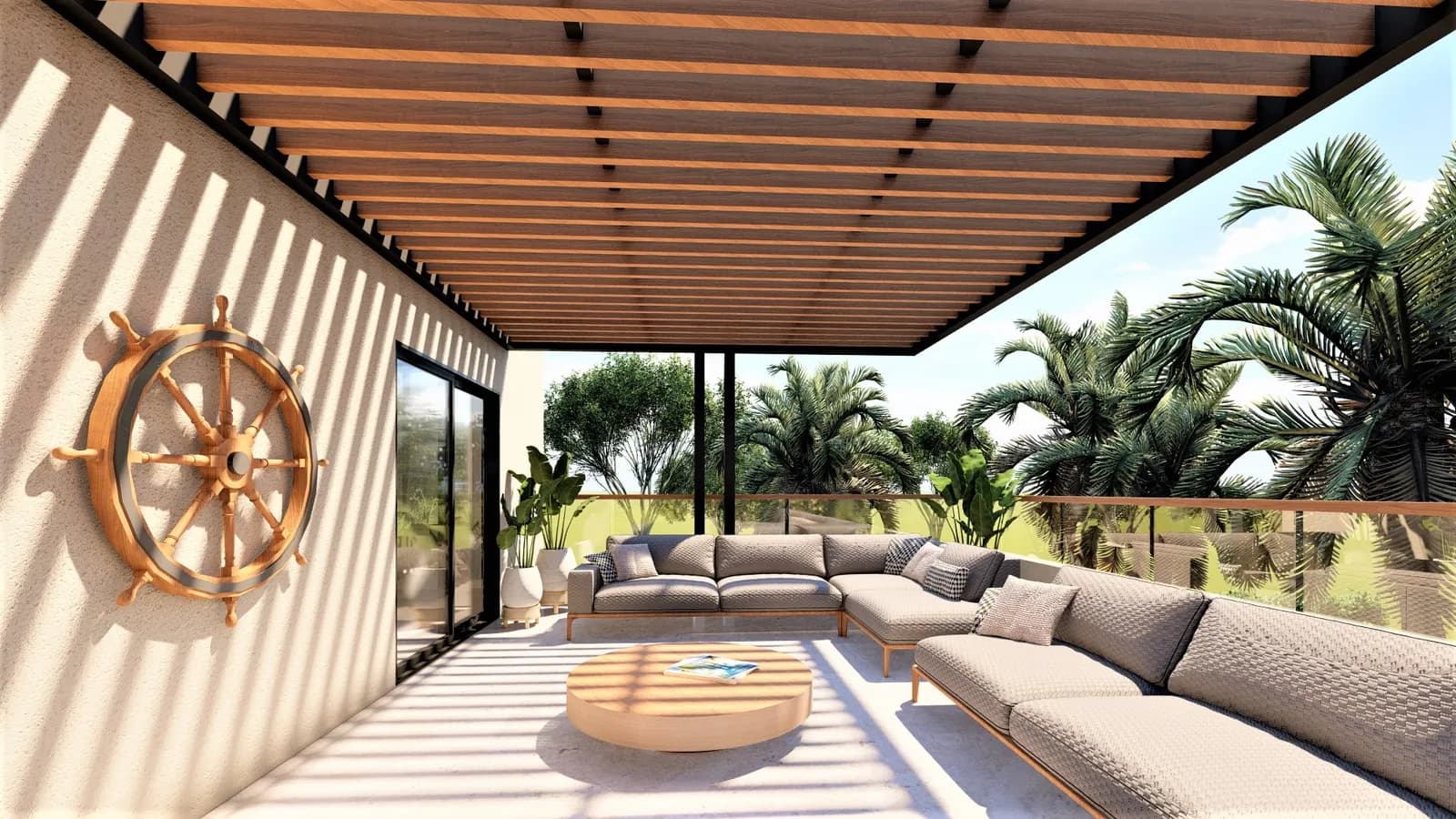 Terraza con vista al mar