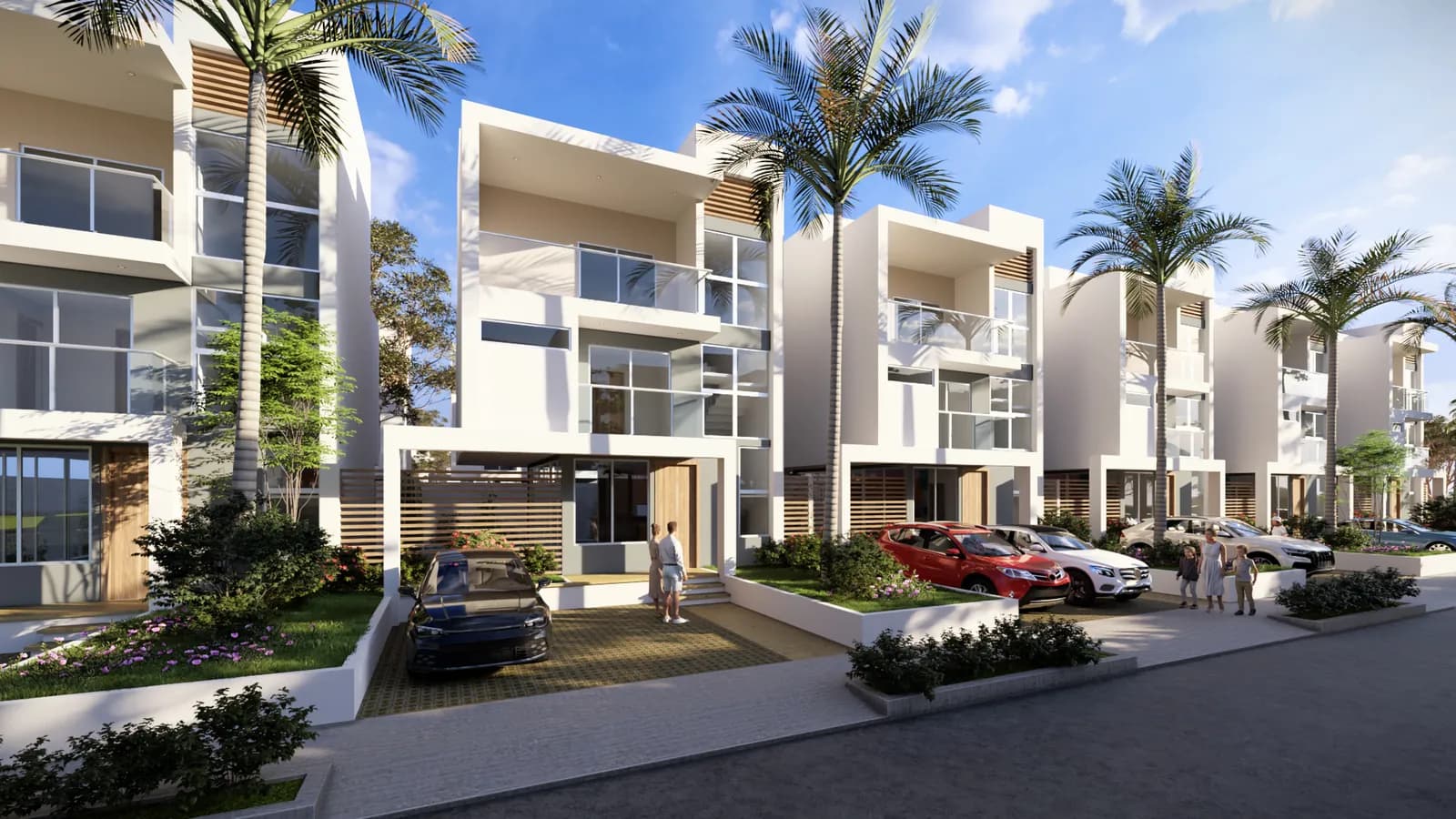 Casas modernas del condominio