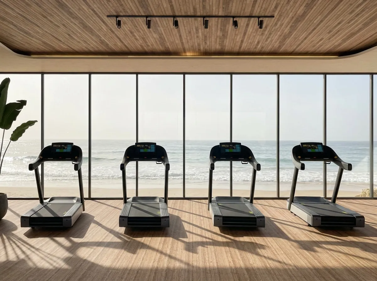 Lounge con ventanales al mar