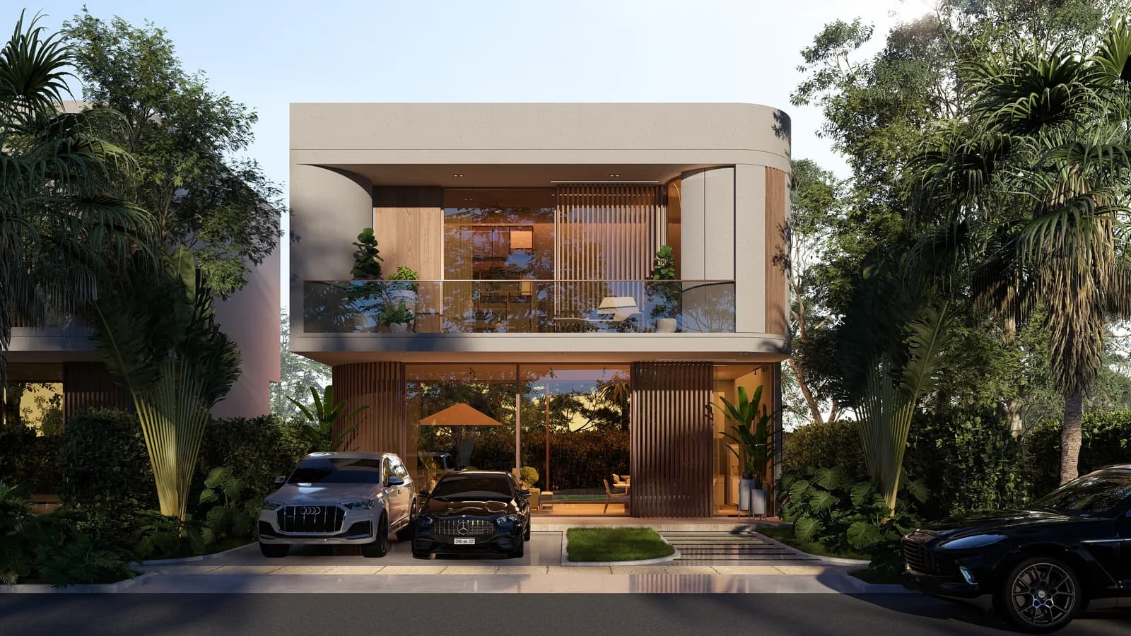 Club house entre zonas verdes