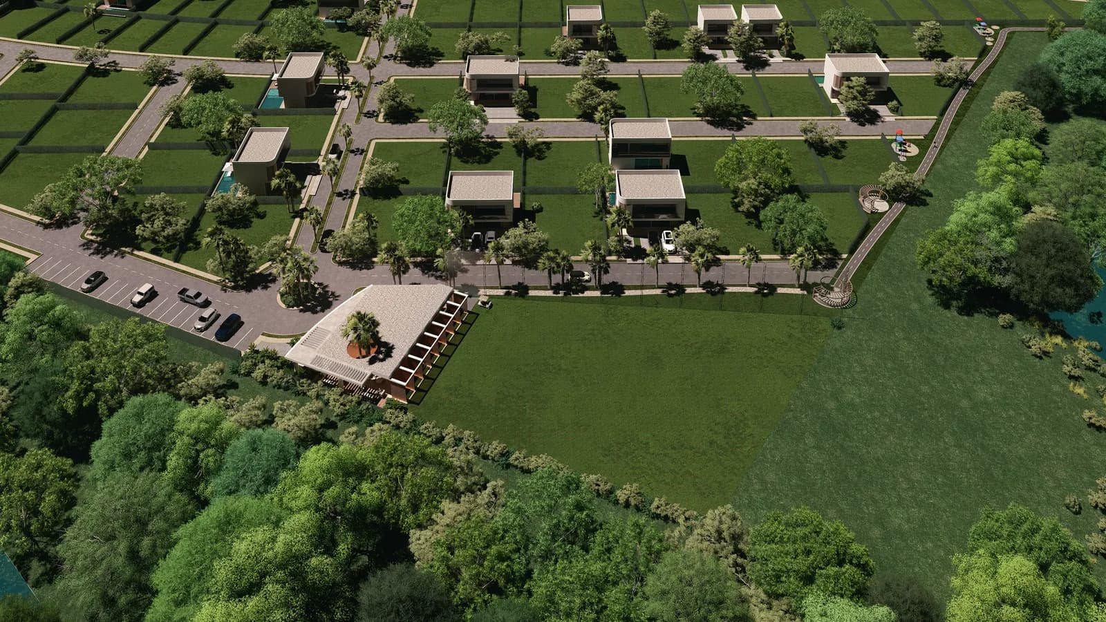 Zona de golf con driving range